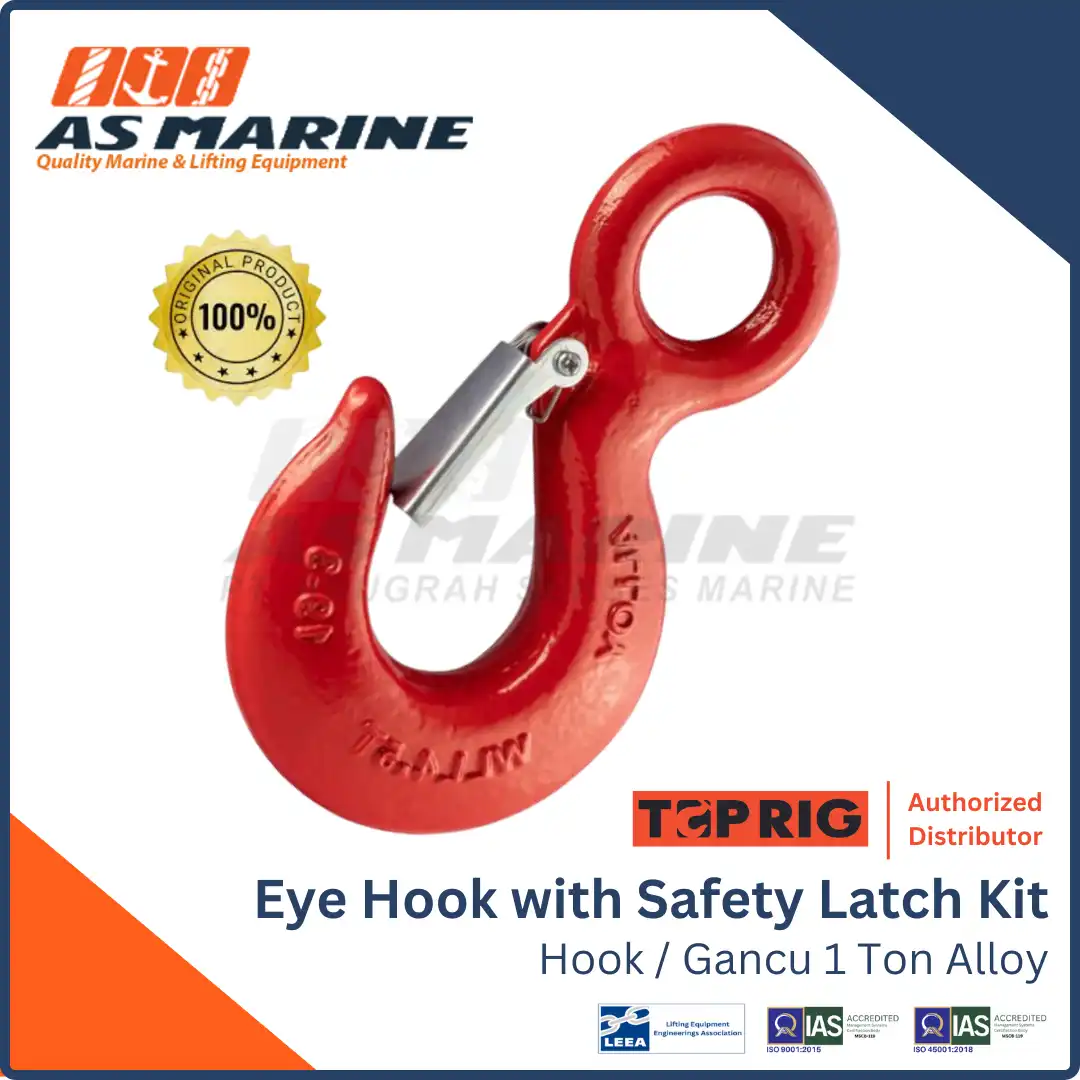 Toprig Hook Eye / Kait / Gancu with Safety Latch Kit 1 Ton Alloy